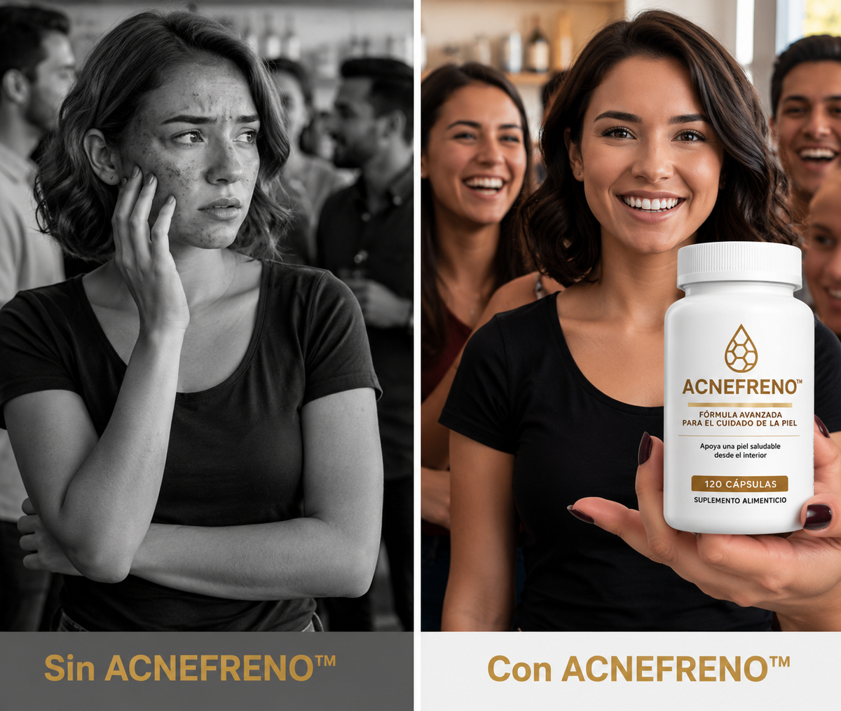Sin y con producto